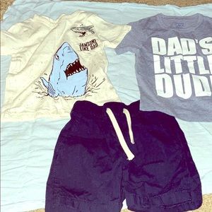 2 shirt set with cargo shorts